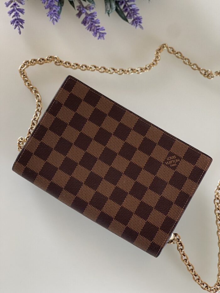 Louis Vuitton Damier Ebene Vavin Chain Wallet - Image 6