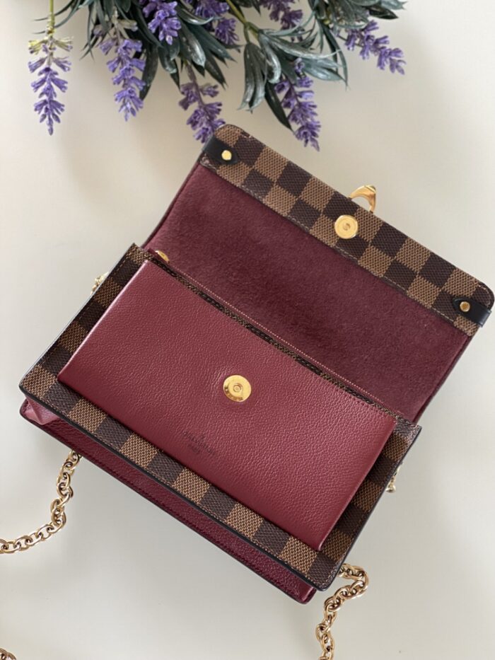 Louis Vuitton Damier Ebene Vavin Chain Wallet - Image 7