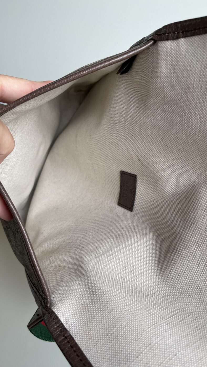 Gucci Supreme Monogram Web Medium Neo Vintage Flap Messenger Bag Beige - Image 5