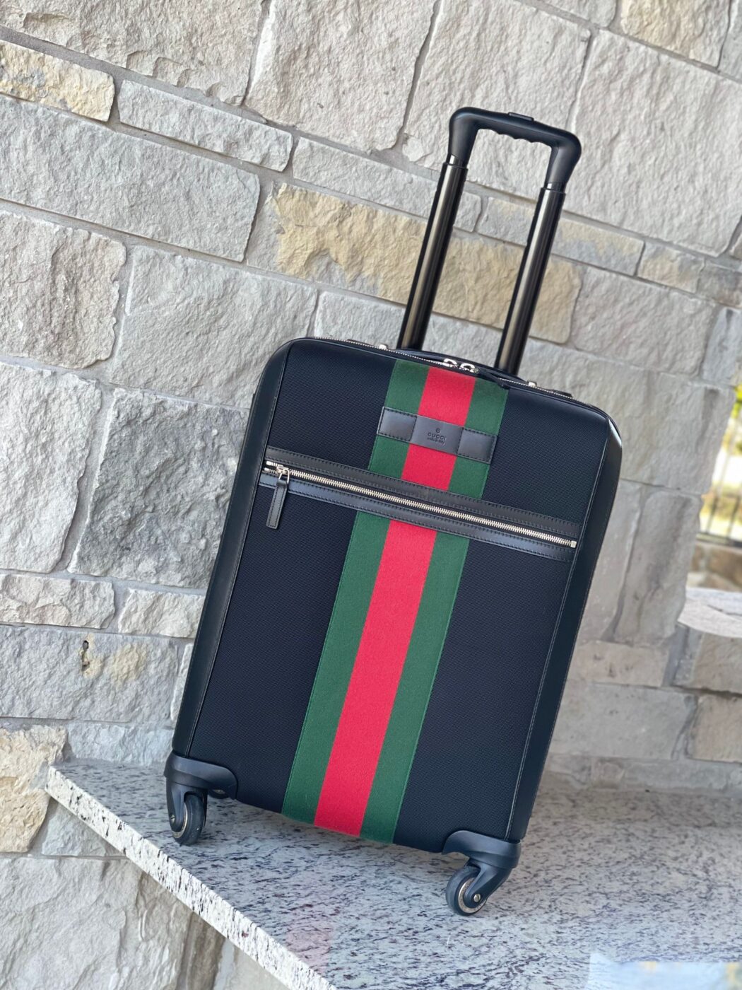 Gucci Black Classic Canvas Trolley Carry On Suitcase - Image 1