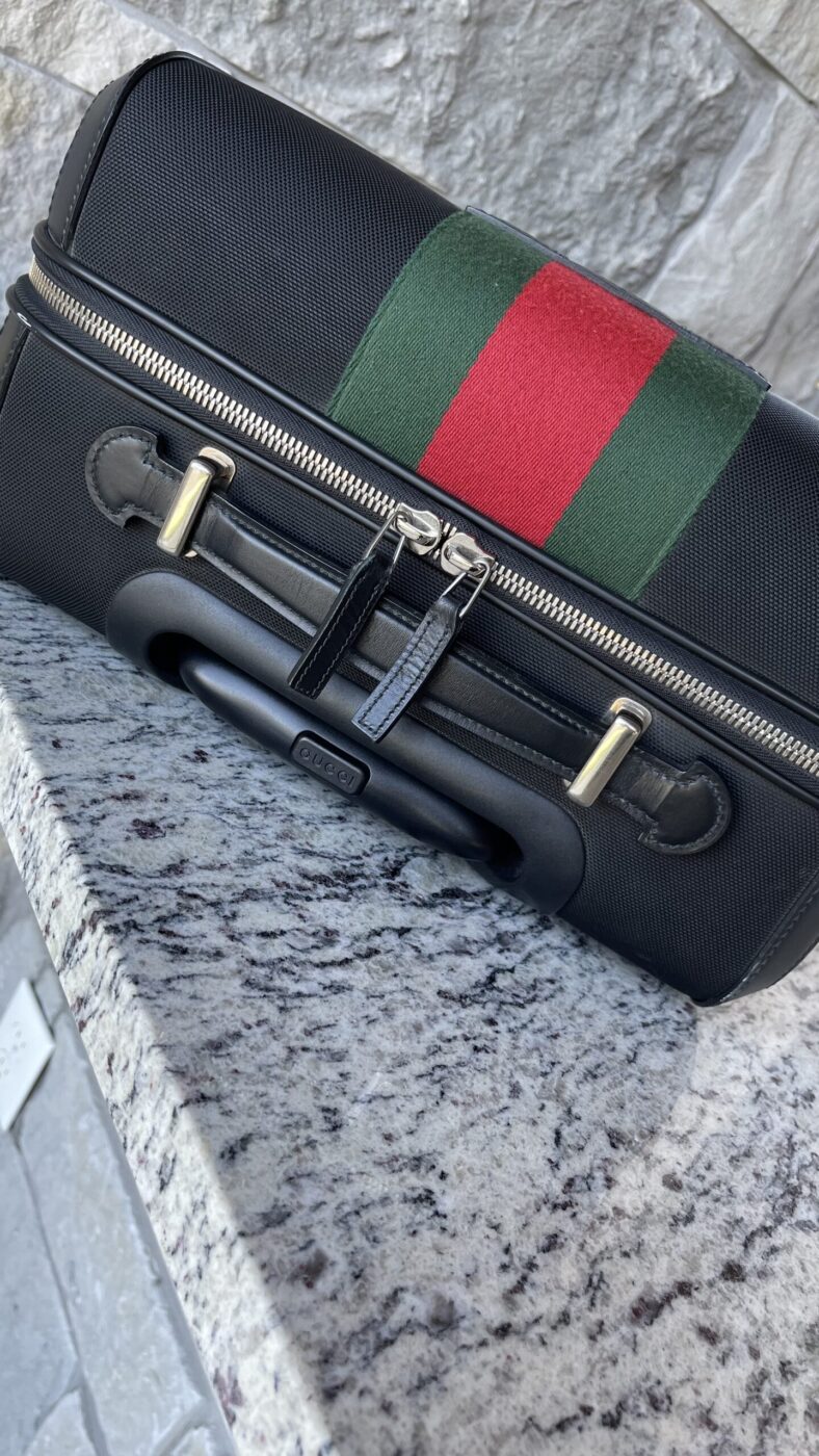 Gucci Black Classic Canvas Trolley Carry On Suitcase - Image 8