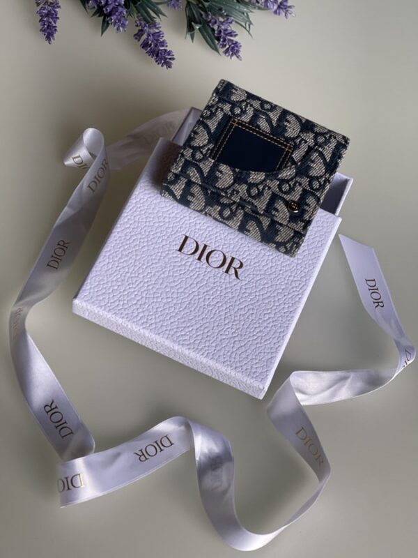 IMG_2766 2-1 Dior Oblique Compact Denim Wallet - Image 1