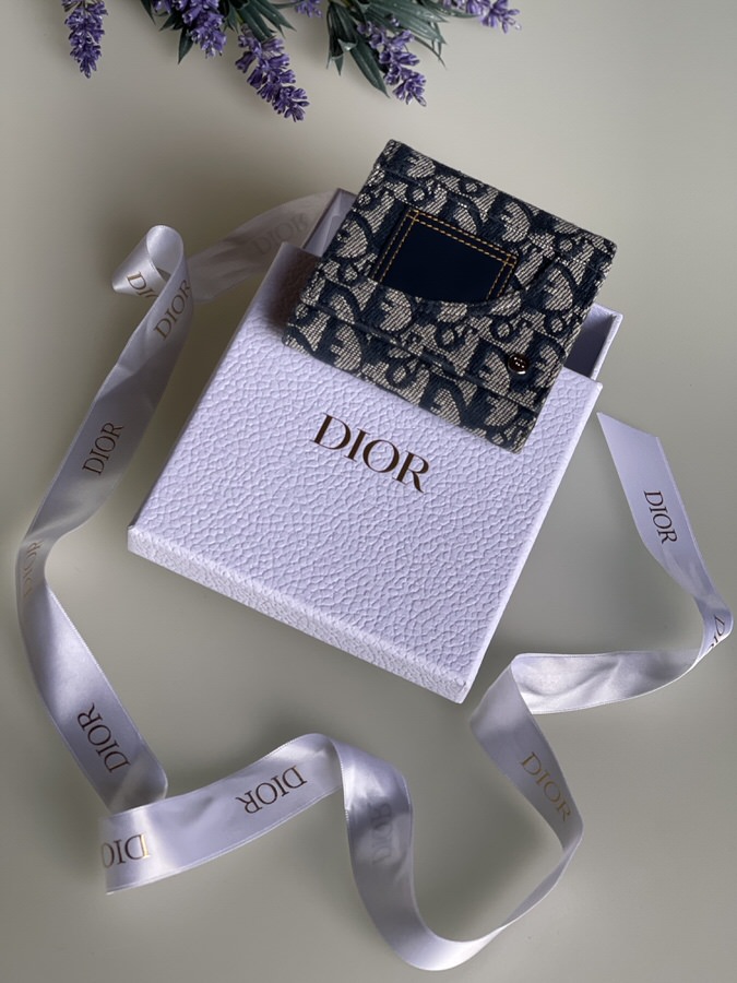 IMG_2766 2-1 Dior Oblique Compact Denim Wallet - Image 1