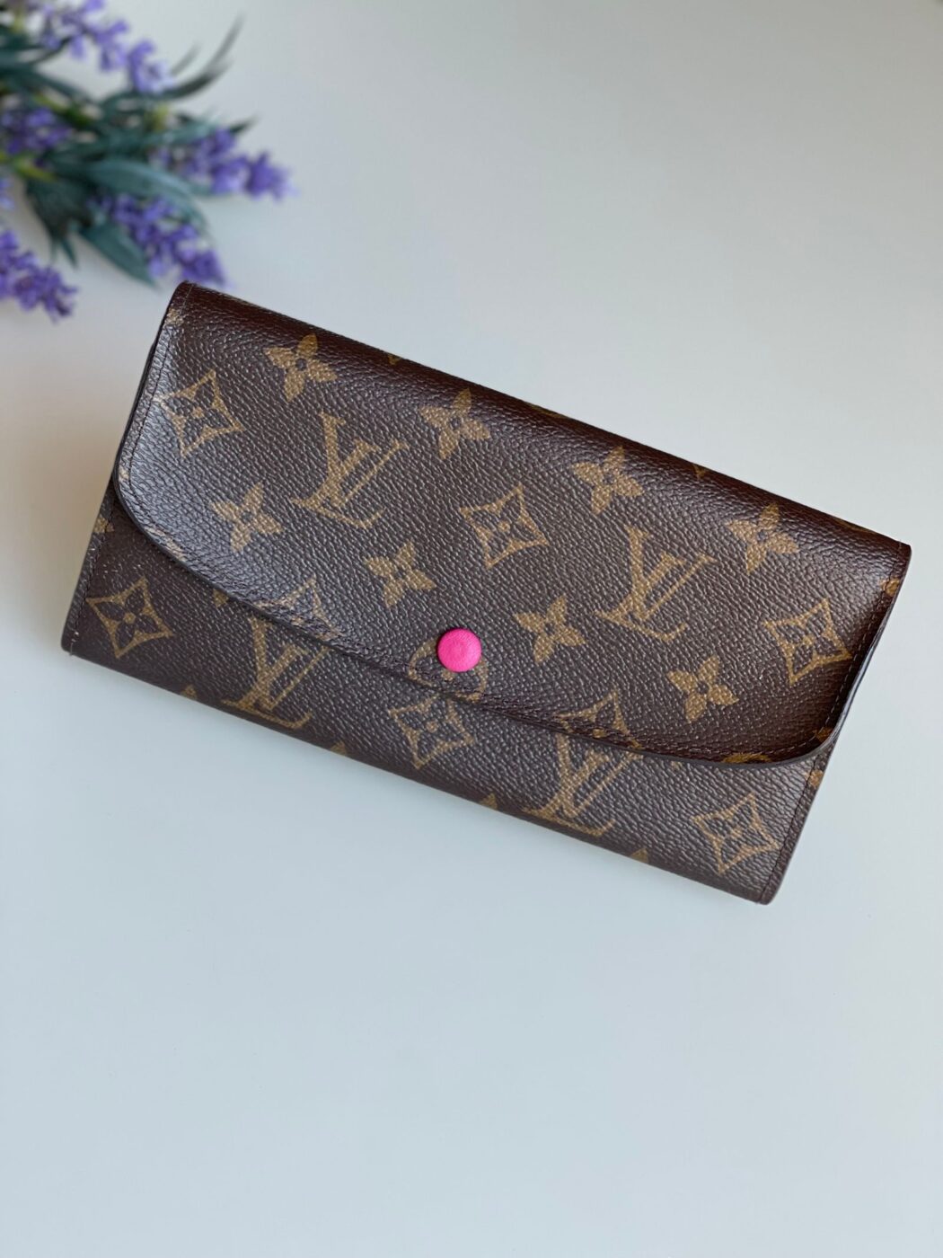 IMG_4773 2 Louis Vuitton Emilie Wallet Monogram Hot Pink - Image 1