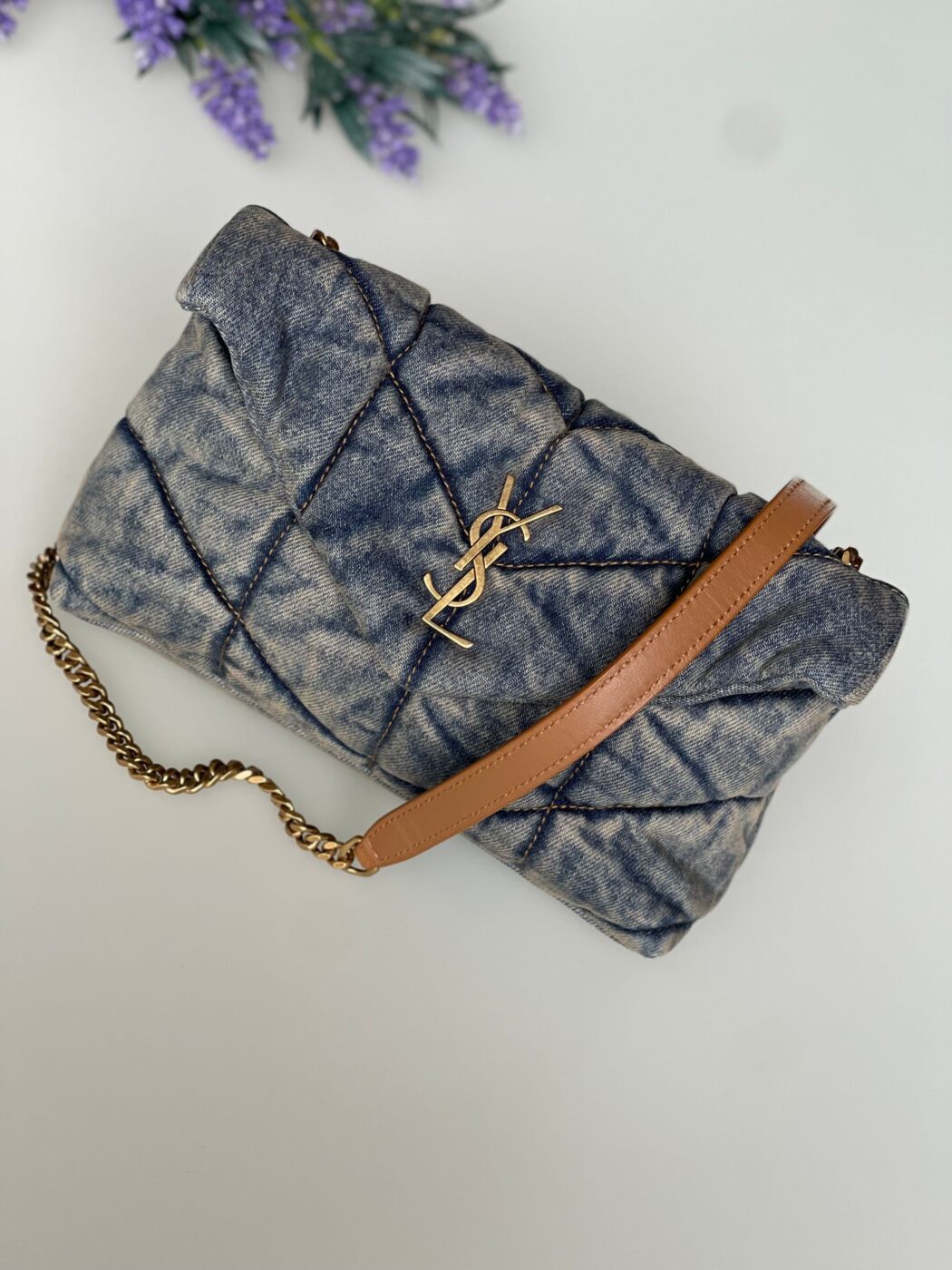 YSL Toy LouLou Denim Puffer - Image 1