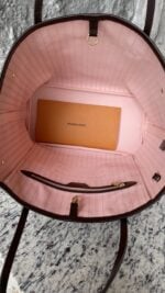 Louis Vuitton Damier Ebene Neo Neverfull MM Rose Ballerine - Image 12
