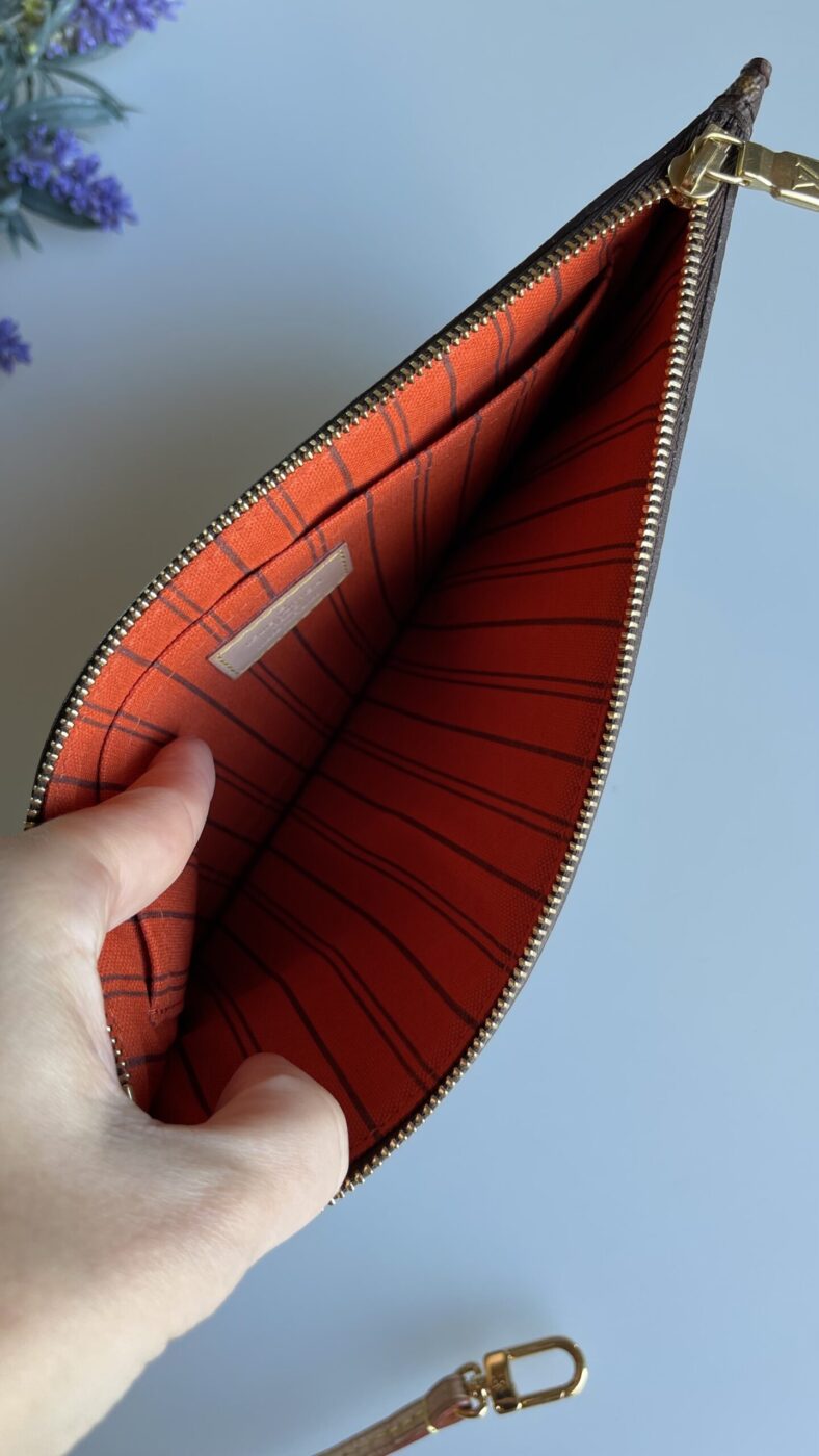 Louis Vuitton Neverfull MM Pouch Monogram Orange - Image 5
