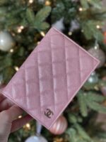 Chanel Iridescent Caviar Quilted Pink Passport Cover