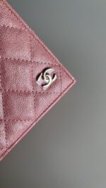 Chanel Iridescent Caviar Quilted Pink Passport Cover - Image 3