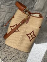 Louis Vuitton Raffia Calfskin Monogram Neonoe MM Tan - Image 2