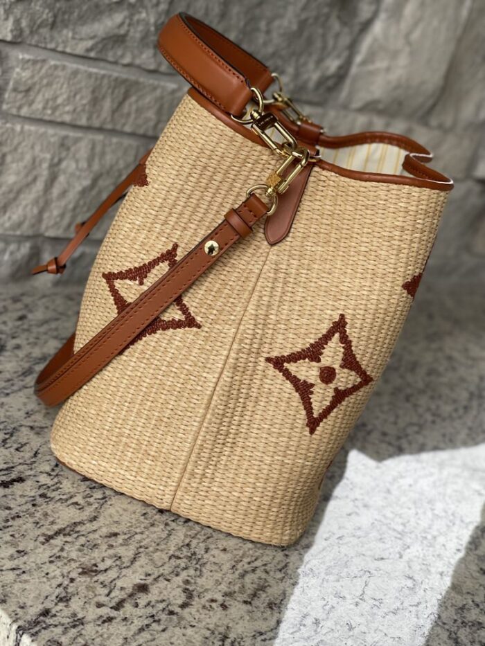 Louis Vuitton Raffia Calfskin Monogram Neonoe MM Tan - Image 2