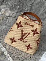 Louis Vuitton Raffia Calfskin Monogram Neonoe MM Tan - Image 3