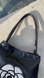 Chanel Lambskin Camellia Tote Black - Image 6