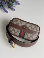 Gucci GG Supreme Monogram Web Small Ophidia Belt Bag 75 30 Dark Brown