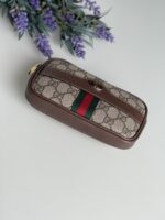 Gucci GG Supreme Monogram Web Small Ophidia Belt Bag 75 30 Dark Brown - Image 2