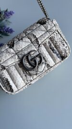 Gucci Gg Marmont Python Super Mini Bag - Image 4