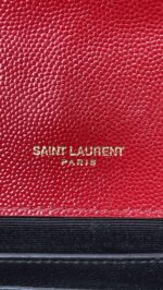 YSL Medium Envelope Leather Chain Shoulder Bag Red - Image 13