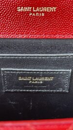 YSL Medium Envelope Leather Chain Shoulder Bag Red - Image 14