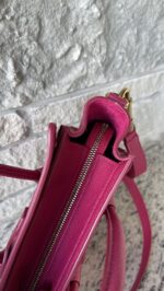 Celine Drummed Calfskin Nano Luggage Fuchsia - Image 4