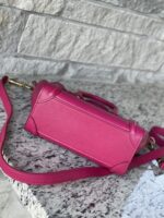 Celine Drummed Calfskin Nano Luggage Fuchsia - Image 7
