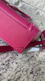 Celine Drummed Calfskin Nano Luggage Fuchsia - Image 8