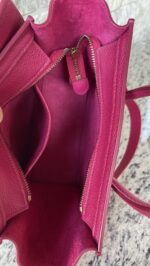 Celine Drummed Calfskin Nano Luggage Fuchsia - Image 10