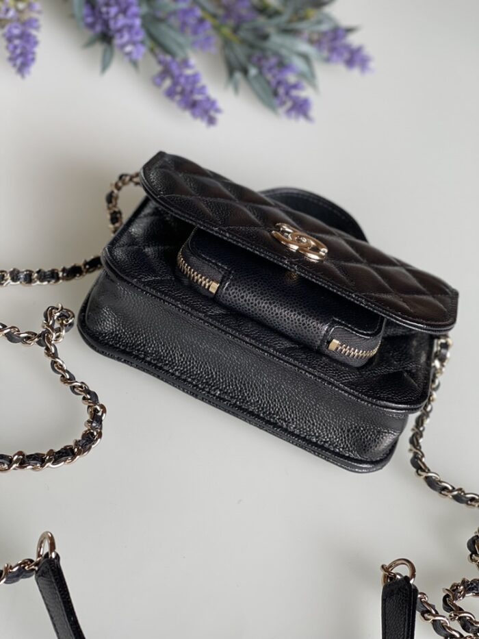 Chanel Caviar Quilted Business Affinity Clutch With Chain Flap Black - Image 3