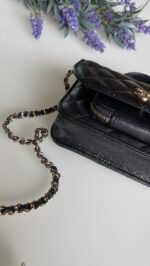 Chanel Caviar Quilted Business Affinity Clutch With Chain Flap Black - Image 4