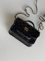 Chanel Caviar Quilted Business Affinity Clutch With Chain Flap Black - Image 9
