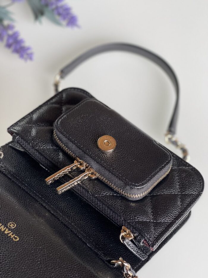 Chanel Caviar Quilted Business Affinity Clutch With Chain Flap Black - Image 10