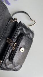 Chanel Caviar Quilted Business Affinity Clutch With Chain Flap Black - Image 12