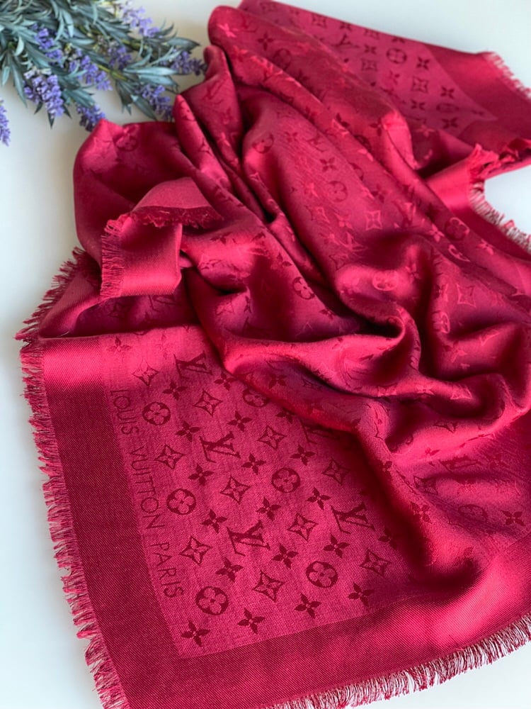 louis vuitton red shawl