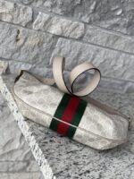 Gucci GG Supreme Monogram Web Small Ophidia Half Moon Hobo Beige Mystic White Oatmeal - Image 4