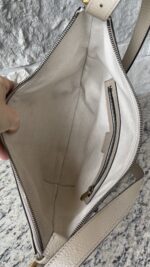 Gucci GG Supreme Monogram Web Small Ophidia Half Moon Hobo Beige Mystic White Oatmeal - Image 6
