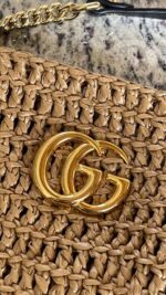 Gucci Large Raffia Marmont Tote Bag - Image 6