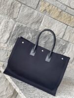 YSL Noe Rive Gauche Logo Canvas Tote - Image 2