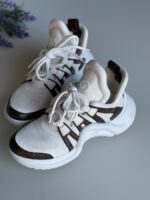 Louis Vuitton Calfskin Patent Monogram LV Archlight Sneakers 37.5 White