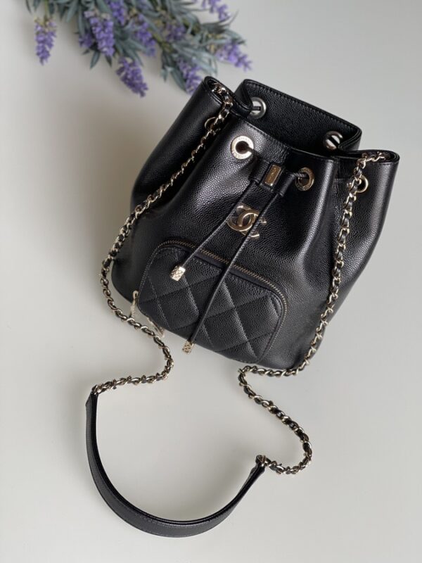 Chanel Business Affinity Drawstring Bucket Black Caviar - Image 1
