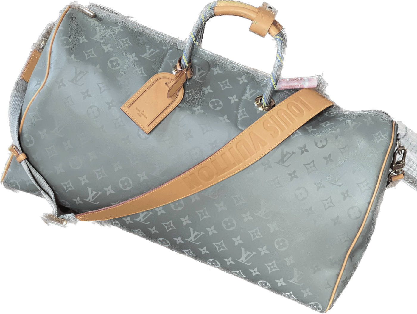 IMG_2910 Louis Vuitton Keepall Bandouliere Monogram Titanium 50 Grey - Image 1