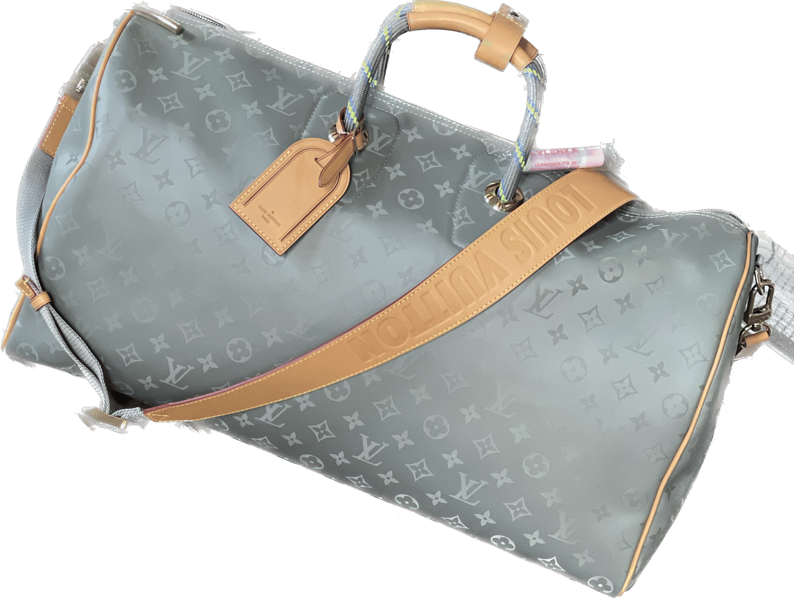 IMG_2910 Louis Vuitton Keepall Bandouliere Monogram Titanium 50 Grey - Image 1