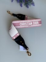 Dior Canvas Embroidered Shoulder Strap Rose Des Vents Pink