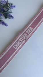 Dior Canvas Embroidered Shoulder Strap Rose Des Vents Pink - Image 3