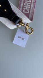 Dior Canvas Embroidered Shoulder Strap Rose Des Vents Pink - Image 4