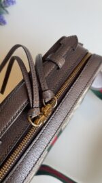Gucci GG Supreme Monogram Web Small Ophidia Top Handle Shoulder Bag Brown - Image 6