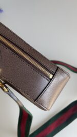 Gucci GG Supreme Monogram Web Small Ophidia Top Handle Shoulder Bag Brown - Image 7