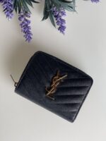YSL Cassandre Compact Zip Around Wallet
