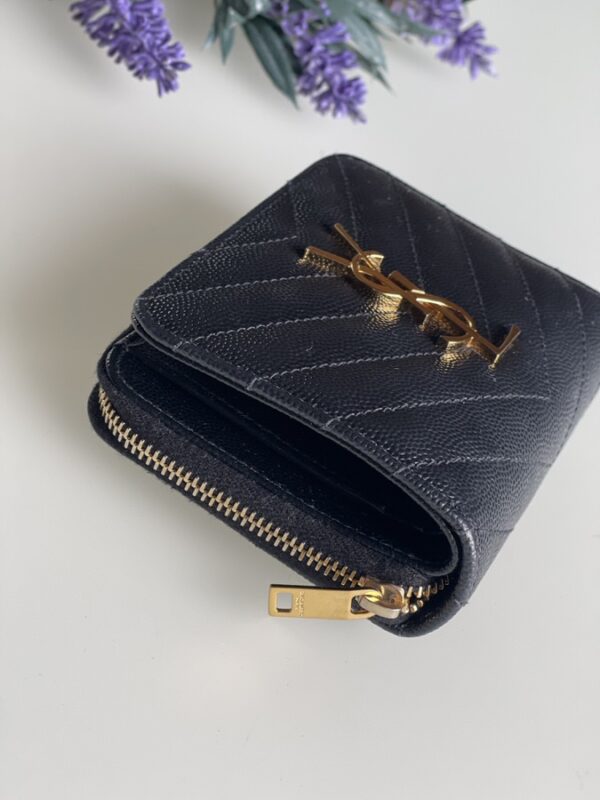 YSL Cassandre Compact Zip Around Wallet - Image 7