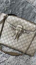 Gucci Shine Guccissima Large Emily Chain Shoulder Bag Gold - Image 3