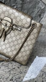 Gucci Shine Guccissima Large Emily Chain Shoulder Bag Gold - Image 4