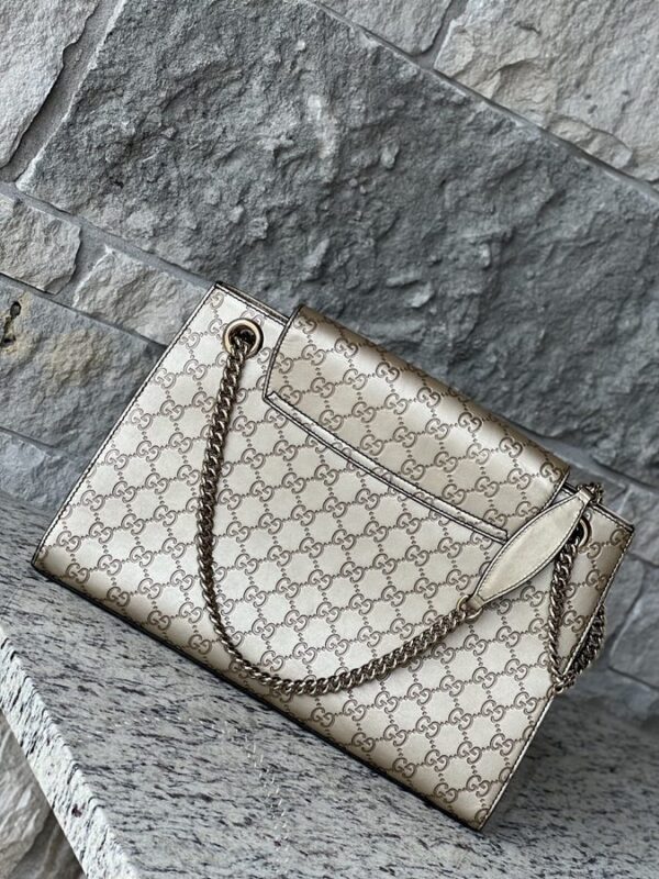 Gucci Shine Guccissima Large Emily Chain Shoulder Bag Gold - Image 7
